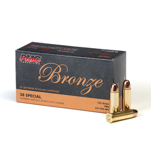 PMC Bronze .38 Special 132gr FMJ Handgun Ammo, 50-Round Box
