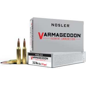 Nosler Varmageddon .243 Win 55 Grain Polymer Tip Rifle Ammo, 20-Round
