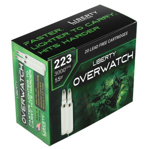 Liberty Ammunition LAOW223553000 OverWatch .223 Rem 55gr Rifle Ammo, 20-Round Box