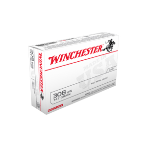 Winchester USA3081 .308 Win 147gr FMJ Rifle Ammo, 20-Round