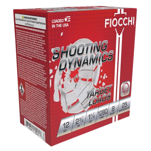 Fiocchi 12SDHV8 12 Gauge 2.75in #8 Shot Shells, 25-Round Box