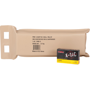 PMC XTAC 5.56 NATO 55gr FMJ-BT Rifle Ammo, 200-Round Battle Pack