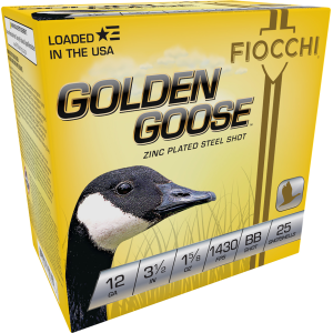 Fiocchi 1235GGBB Golden Goose 12 Gauge 3.50in BB Shot Ammo, 25-Round