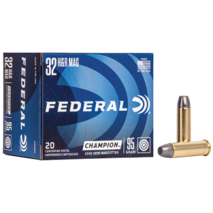 Federal Champion .32 H&R Magnum 95gr Lead Semi Wadcutter Ammo, 20-Round