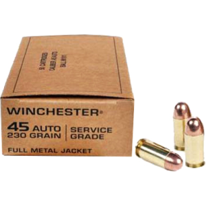 WINCHESTER SERVICE GRADE 45 - ACP 230GR FMJ-RN 50RD 10BX/CS