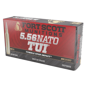 Fort Scott Munitions 556062SCV 5.56x45mm NATO 62gr TUI Ammo, 20-Round Box