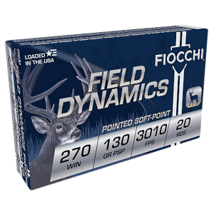 Fiocchi 270SPB 130gr Pointed Soft Point .270 Winchester Ammo, 20-Round