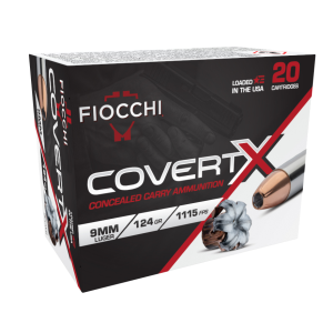 Fiocchi COVERT X 9mm 124gr Hollow Point Ammunition, 20-Round