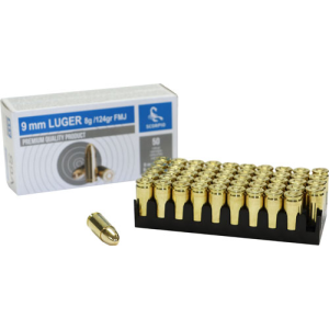 Scorpio 9mm Luger 124gr Fmj - 50rd 20bx/cs