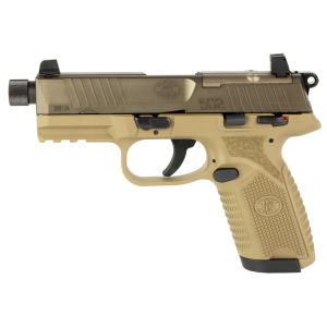 FN USA 502 Tactical Handgun .22 LR 10rd Magazines (2) 4.6" Threaded Barrel FDE