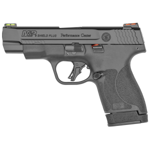 Smith & Wesson Performance Center, S&w M&p9shld+ 13252 Pc 9m 4in Fo Nts 10/13rd Blk