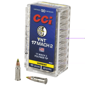 CCI Varmint Rimfire Ammunition .17 Mach 2 17 gr VNT 50 Rounds
