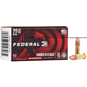 Federal American Eagle Rimfire Rifle Ammunition .22 LR 45 gr RN 970 fps 50/ct
