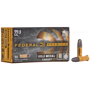 Federal Premium Gold Medal Rimfire Ammunition .22 LR 40 gr SLD 1080 fps 50/box