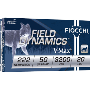 Fiocchi Extrema .222 Remington 50gr V-Max Ammo - 20 Rounds