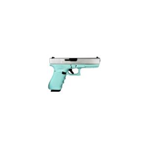 Glock 17 Gen 3 Custom "Robin's Egg Blue Frame Crushed Silver Slide" Handgun 9mm Luger 17/rd Magazines (2) 4.49" Barrel Austria