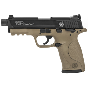 Smith & Wesson M&P 22 Compact Series Handgun .22 LR 10rd Magazines (2) 3.3" Threaded Barrel FDE with Black Slide