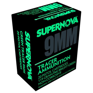 Piney Mountain Ammunition Green Tracer, Supernova Pmsn9mmg 9mm 119fmj Grn Tracers 20/10