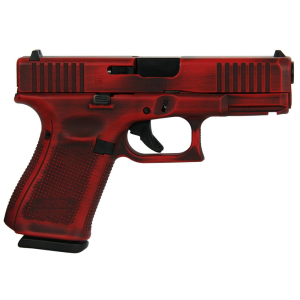 Glock 19 Gen 5 Custom Distressed Red 9mm Compact Handgun