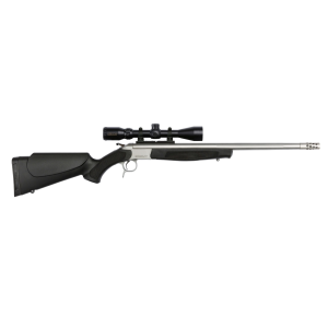 CVA Scout TD Rifle 35 Whelan Single Shot 25" Threaded Barrel Stainless Steel and Black with Muzzle Brake and 9x40 Scope