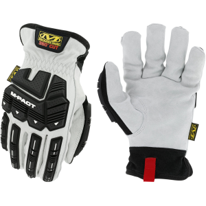 Mechanix Wear LDMPHDX000 M-Pact HD Driver F8-360 White DuraHide Leather Small Elastic