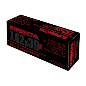 Supernova PMSN762R Red Tracer 7.62mm 110 gr Full Metal Jacket 20 Per Box/ 50 Cs
