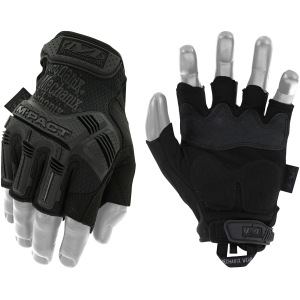 Mechanix Wear MFL55010 M-Pact Covert Black Fingerless Synthetic Leather Large TPR Closure