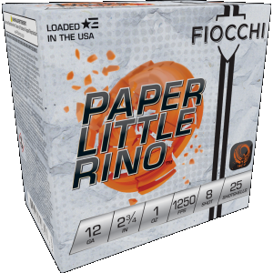 Fiocchi 12FPTX8 Paper Little Rino Extrema 12Gauge 2.75" 1oz 8Shot 25 Per Box/10 Case