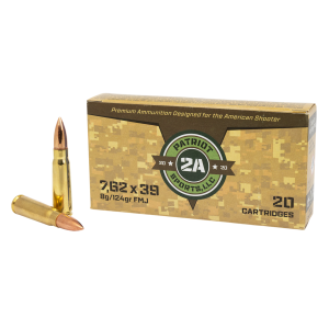 PATRIOT SPORTS LLC P762124F 7.62x39mm 124gr Full Metal Jacket 20 Per Box/50 Case