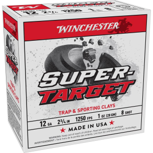 Winchester Super-Target Shotshells 12ga 2-3/4" 1oz 1250 fps #8 25/ct