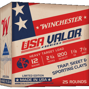 Winchester Ammo USAV127 USA Valor 12Gauge 2.75" 1 1/8oz 7.5Shot 25 Per Box/10 Case
