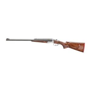 Rizzini USA 7001470 Rhino Express 470 Nitro Express 2rd 23" Gloss Blued 23" Chrome-Lined Barrel Coin Anodized Silver Engraved Steel Oiled Turkish Walnut Ambidextrous Hand