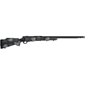 Nosler 45248 M48 Long-Range Carbon 26 Nosler 3+1 26" Carbon Fiber Wrapped Barrel, Sniper Gray Cerakote Metal Finish, Elite Midnight Camo Manners MCS-T Elite Tac Stock