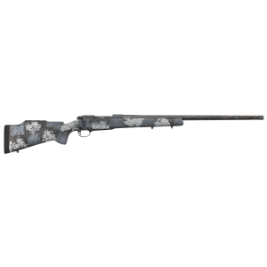 Nosler 46648 M48 Long-Range Carbon 33 Nosler 3+1 26" Carbon Fiber Wrapped Barrel, Sniper Gray Cerakote Metal Finish, Elite Midnight Camo Manners MCS-T Elite Tac Stock
