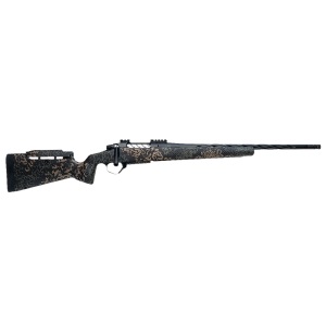 Seekins Precision 0011710455-F Havak PH3 375 H&H 24" Black Fluted Threaded Barrel, Black Picatinny Rail Steel Receiver, Adj Cheek Riser Woodland Shadow Synthetic Stock