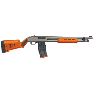 Mossberg 50222 590M 12 Gauge 10+1 18.50" Tungsten Gray Cerakote Barrel & Steel Drilled & Tapped Receiver, Magpul SGA Safety Orange Synthetic Stock