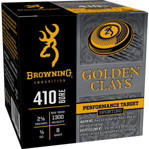 Browning Ammo BGC418 Golden Clays 410Bore 2.50" 1/2oz 8Shot 25 Per Box/10 Case