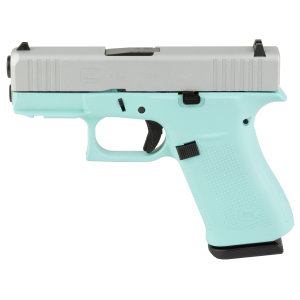 GLOCK 43X 9mm Sub-Compact Pistol with Rail - Silver Cerakote
