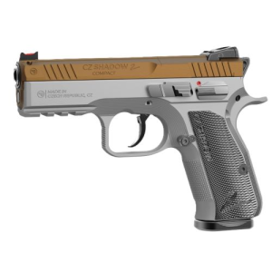CZ SHADOW 2 COMPACT OR 9MM FS 4" 15RD GOLD SILVER GRIPS