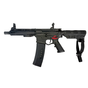 ATI ALPHA MAXX, .223 Rem/5.56, AR-15 Semi-Auto Pistol, 7.5\" Barrel, 60rd Mag, Franklin Armory Binary Trigger Installed, Flip Up Sights, Brace, Black,