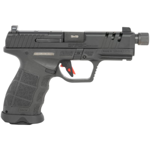 Sar Usa Sarsilmaz SAR9CSOCOMBL10 SAR9 Socom Compact 10+1 4.70\" Black Threaded Barrel, Black Steel Optic Cut/Serrated Slide, Black Polymer Frame w/Picatinny Rail, Interchangeable Backstrap Grip, RMSc - $559.99 at Classic Firearms