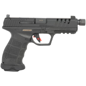 Sar Usa Sarsilmaz SAR9SOCOMBL10 SAR9 Socom Full Size 10+1 5.10\" Black Threaded Barrel, Black Steel Optic Cut/Serrated Slide, Black Polymer Frame w/Picatinny Rail, Interchangeable Backstrap Grip, RMS - $559.99 at Classic Firearms