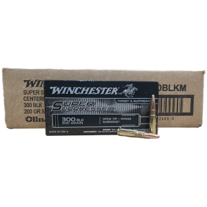 Winchester Winchester Ammo SUP300BLK Super Suppressed 300 AAC Blackout/Whisper (7.62x35mm) 200 GR Full Metal Jacket OT - 200rd Case - $174.99 at Classic Firearms
