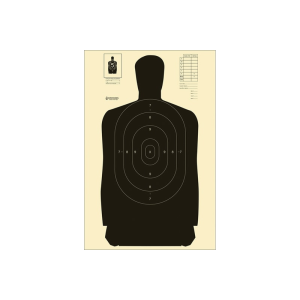 Action Target B-27S Qualification Target Paper Silhouette 24\"x45\" Black 100-Pack.