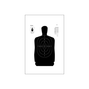 Action Target B-34 Qualification Target Black 17.5x23in 100 Pack