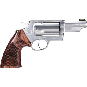 Taurus Taurus Judge Executive Grade 45LC/410 Revolver, 3\" Barrel, 5 Round Cylinder, Stainless Steel with Wood Grips and Custom Fitted Pelican Vault Hard Case - 2-441EX039 - $750.07 at Classic Firearms
