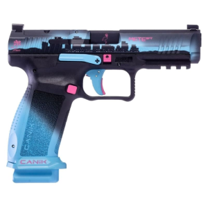 Canik Canik Mete SFT Miami Nights (Black) Signature Series 9mm Semi-Auto Pistol, 4.47\" Barrel,1-18 Round & 1-21 Rd Mag, Optics Plates, Case, Etc - HG7609-N - $799.99 at Classic Firearms