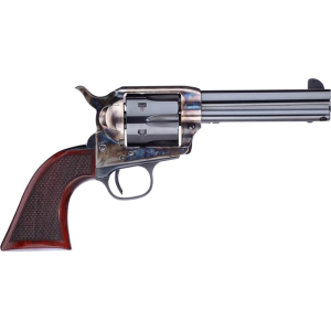 Taylors and Company 556204DE Short Stroke Smoke Wagon Navy Grip Single 357 Magnum 4.75\" 6 Walnut Navy Sized Blued