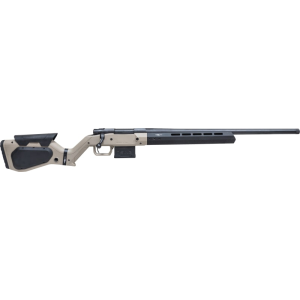 Howa HHERA65CHBTAN M1500 Hera 5+1 24\" Heavy Threaded Barrel, Black Rec, Tan & Black Hera H7 Chassis Stock - Legacy Sports