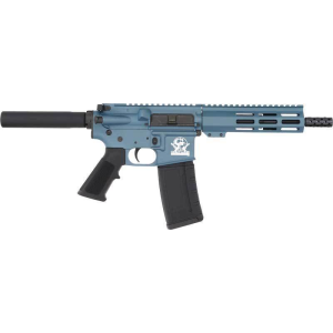 Great Lakes Firearms Great Lakes Firearms AR-15 Pistol, .223 Wylde 7.5\" Black Nitride Barrel, 7.25\" M-LOK Rail, 7075 T6 Receiver, Blue Titanium Cerakote - GL15223P BLU - $664.00 at Classic Firearms